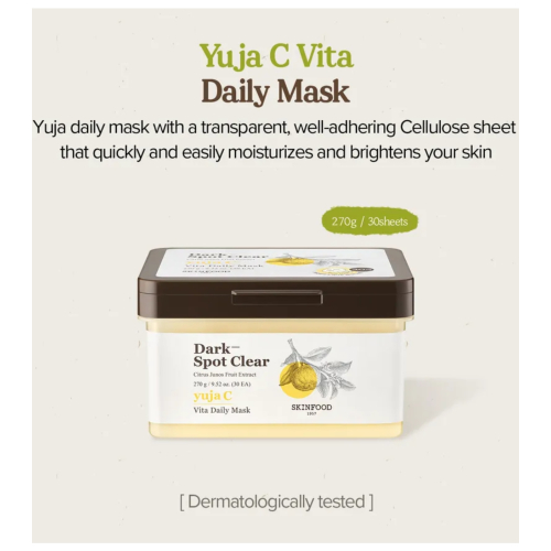 Skinfood - Mascarilla facial diaria Yuja C Vita - 30 uds