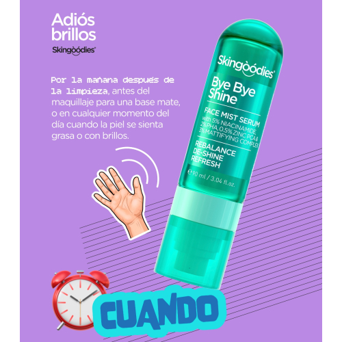Skingoodies - Sérum facial en bruma oil-control - Bye Bye Shine