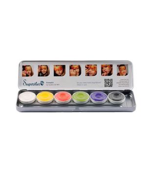 Superstar - Paleta de 6 aquacolores básicos para rostro y cuerpo Halloween