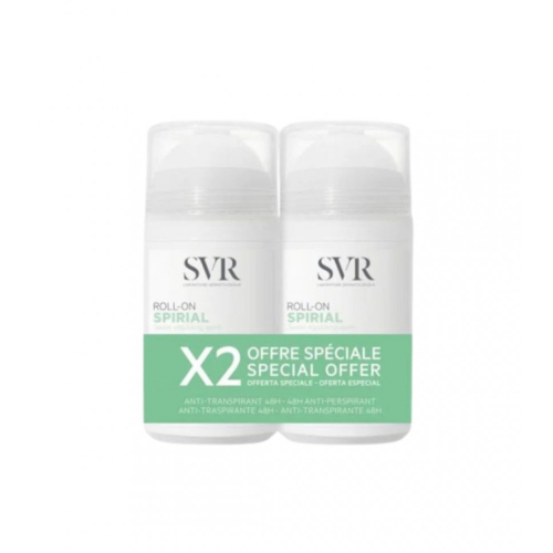 SVR - *Spirial* - Pack 2 desodorantes roll-on antitranspirante intenso