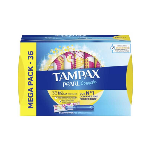 Tampax - Tampones regular Pearl Compak - 36 unidades