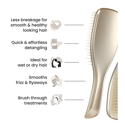 Tangle Teezer - Cepillo con mango para desenredar The Ultimate Detangler Chrome - Champagne Gold