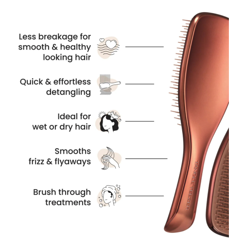 Tangle Teezer - Cepillo con mango para desenredar The Ultimate Detangler Chrome - Chocolate Bronze