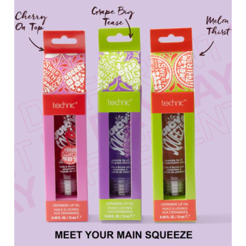 Technic Cosmetics - Aceite labial con llavero Juicy Squeeze Ceramide - Melon Thirst