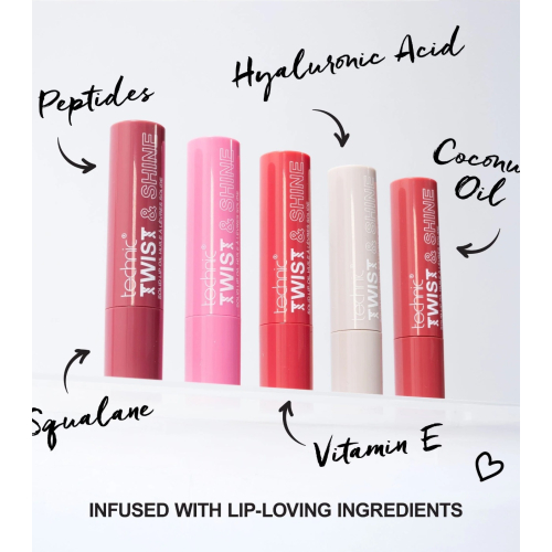 Technic Cosmetics - Aceite labial sólido con color Twist & Shine - Pinky Nude