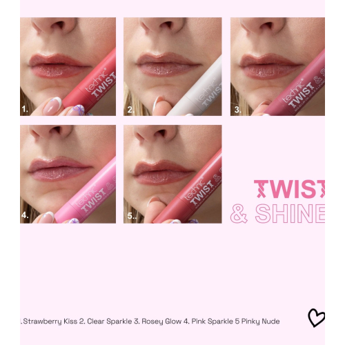 Technic Cosmetics - Aceite labial sólido con color Twist & Shine - Pinky Nude