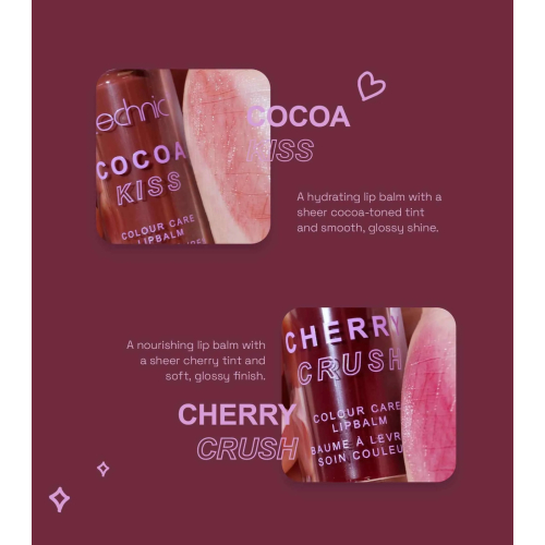 Technic Cosmetics - *Cherry Chocolate* - Bálsamo labial con color - Cocoa Kiss