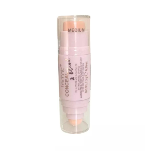 Technic Cosmetics - Corrector con esponja difuminadora Conceal & Blend - Medium