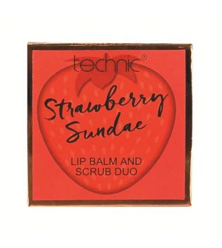 Technic Cosmetics - Dúo de bálsamo y exfoliante de labios - Strawberry Sundae