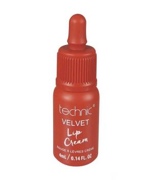 Technic Cosmetics -  Labial líquido Velvet - Hot Red