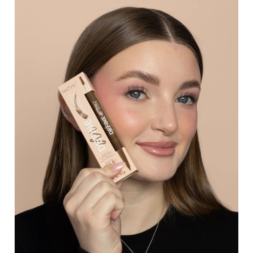 Technic Cosmetics - Lápiz de cejas + Gel con color Define & Set - Dark Brown