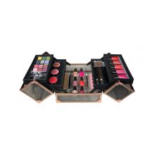 Technic Cosmetics - Maletín de maquillaje Black & Rose Gold Beauty Case