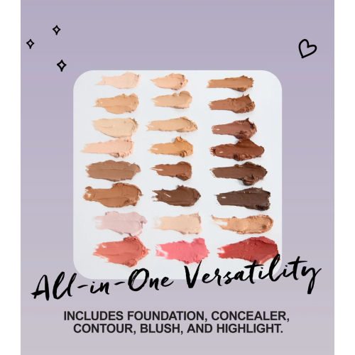 Technic Cosmetics - Paleta de rostro en crema base, colorete y bronceador - Light