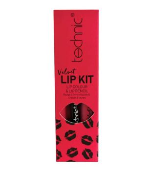 Technic Cosmetics - Perfilador de Labios + Labial Líquido Velvet Lip Kit - Little Fuchsia