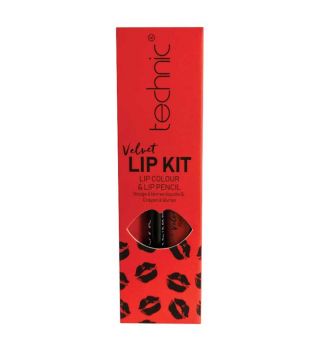 Technic Cosmetics - Perfilador de Labios + Labial Líquido Velvet Lip Kit - Louby Lou