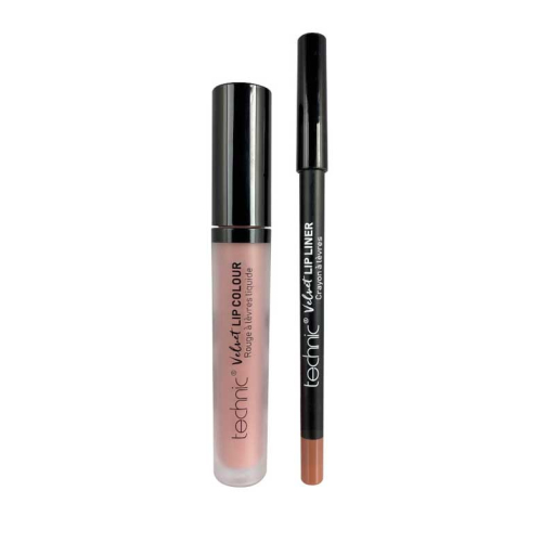 Technic Cosmetics - Perfilador de Labios + Labial Líquido Velvet Lip Kit - Tea Rose