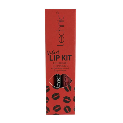 Technic Cosmetics - Perfilador de Labios + Labial Líquido Velvet Lip Kit - Vintage Red