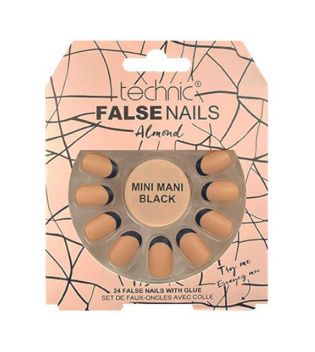 Technic Cosmetics - Uñas postizas False Nails Almond - Mini Mani Black
