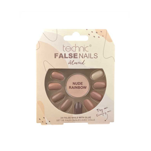 Technic Cosmetics - Uñas postizas False Nails Almond - Nude Rainbow