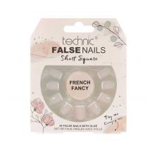 Technic Cosmetics - Uñas postizas False Nails Short Square - French Fancy
