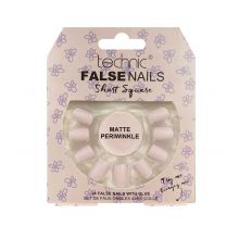 Technic Cosmetics - Uñas postizas False Nails Short Square - Matte Periwinkle