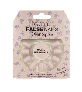 Technic Cosmetics - Uñas postizas False Nails Short Square - Matte Periwinkle