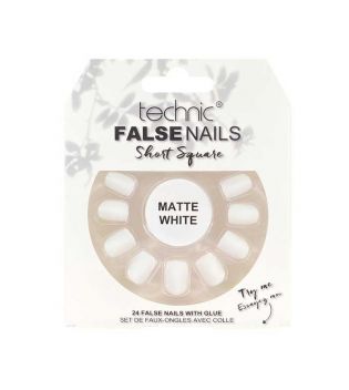 Technic Cosmetics - Uñas postizas False Nails Short Square - Matte White