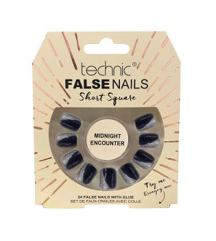 Technic Cosmetics - Uñas postizas False Nails Short Square - Midnight Encounter