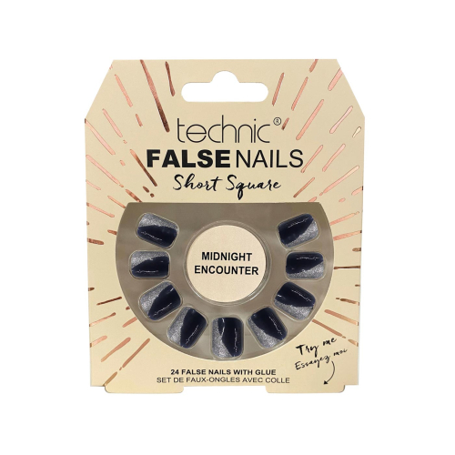 Technic Cosmetics - Uñas postizas False Nails Short Square - Midnight Encounter
