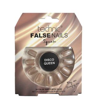 Technic Cosmetics - Uñas postizas False Nails Square - Disco Queen