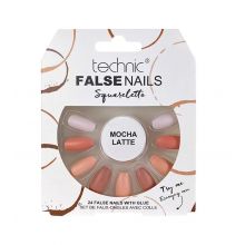 Technic Cosmetics - Uñas postizas False Nails Squareletto - Mocha Latte