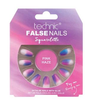 Technic Cosmetics - Uñas postizas False Nails Squareletto - Pink Haze