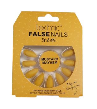 Technic Cosmetics - Uñas postizas False Nails Stiletto - Mustard Mayhem