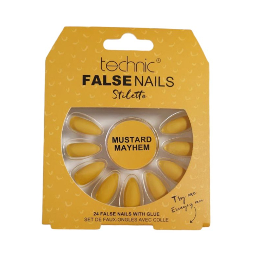 Technic Cosmetics - Uñas postizas False Nails Stiletto - Mustard Mayhem