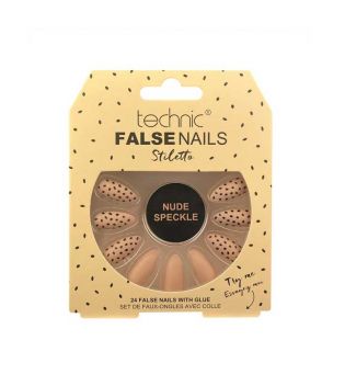 Technic Cosmetics - Uñas postizas False Nails Stiletto - Nude Speckle
