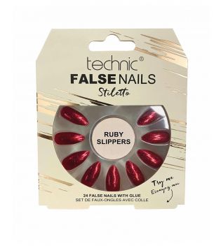 Technic Cosmetics - Uñas postizas False Nails Stiletto - Ruby Slippers