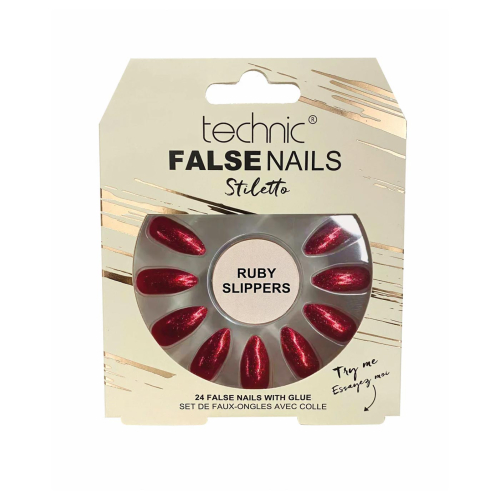 Technic Cosmetics - Uñas postizas False Nails Stiletto - Ruby Slippers