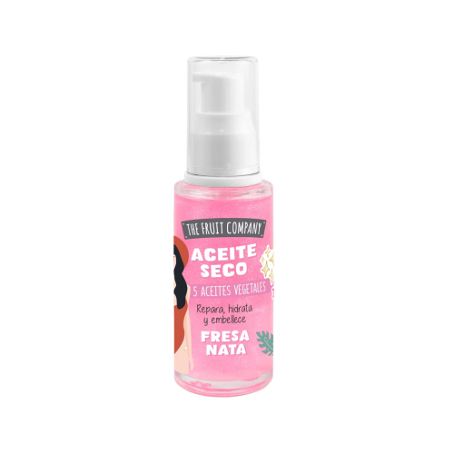 The Fruit Company - Aceite seco con glitter - Fresa y nata