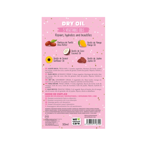 The Fruit Company - Aceite seco con glitter - Fresa y nata