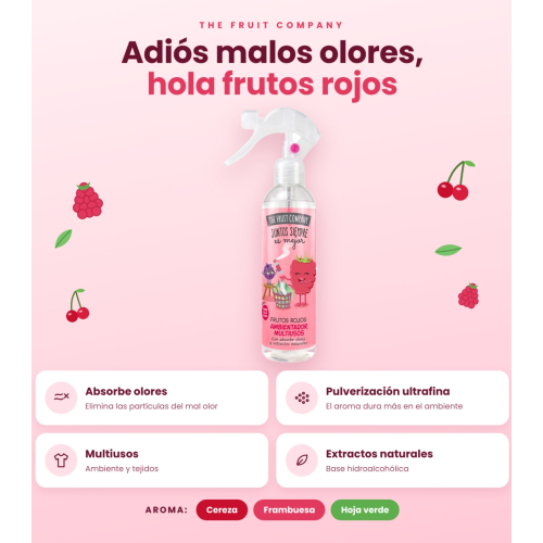 The Fruit Company - Ambientador multiusos en spray - Frutos Rojos