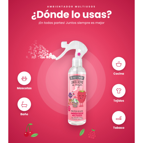 The Fruit Company - Ambientador multiusos en spray - Frutos Rojos
