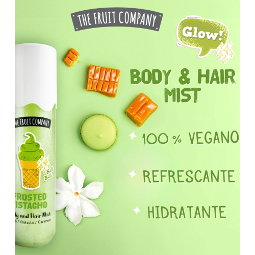 The Fruit Company - Bruma corporal y para cabello con glitter - Frosted Pistacho