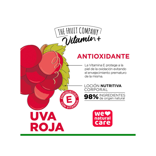 The Fruit Company - Loción nutritiva corporal Vitamin+ - Uva roja