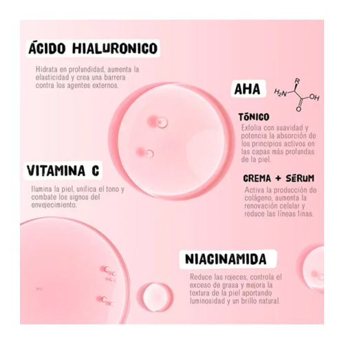 The Fruit Company - Set de tratamiento facial Glow Up sandía  Niacinamide - Tónico + Crema + Sérum