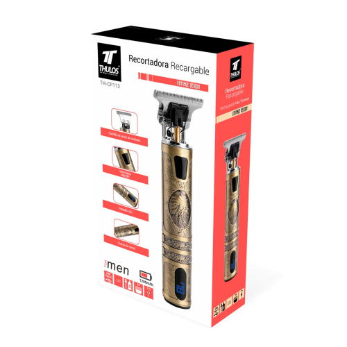 Thulos - Cortapelos recargable inalámbrico TH-CP113 - Diseño vintage