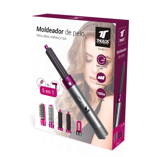 Thulos - Moldeador y secador de pelo 5 en 1 TH-BY17