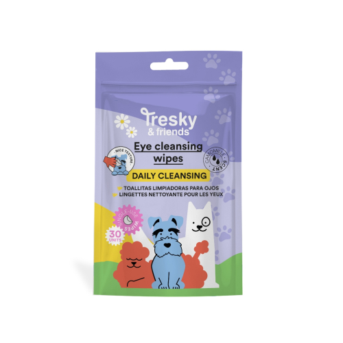Tresky & Friends - Toallitas limpiadoras diarias para ojos de mascotas