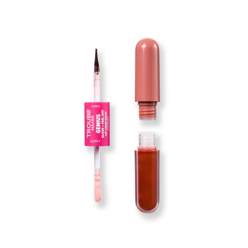 Trouble Maker - Duo Tinte labial peel-off + Brillo labial Genius - Checkmate Peach Pink