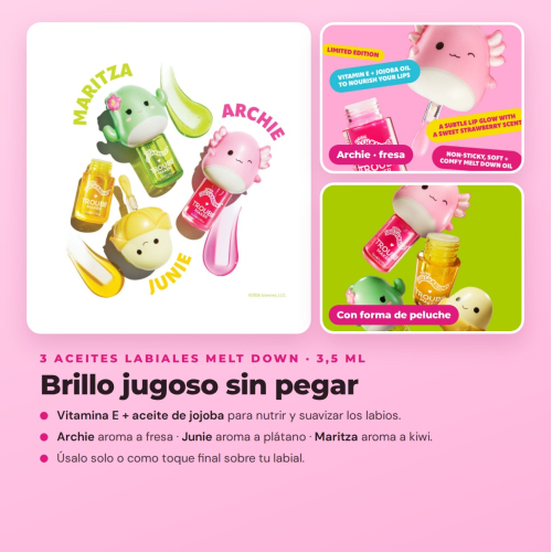 Trouble Maker x Squishmallows - Colección Completa Edición Limitada - 14 Productos: 3 Paletas de Sombras + Máscara de Pestañas + 3 Aceites Labiales + 3 Brillos de Labios + 4 Brumas Faciales