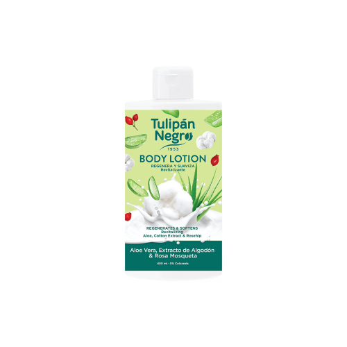 Tulipán Negro - Loción corporal - Aloe Vera, Extracto de Algodón y Rosa Mosqueta